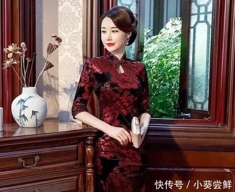  【金丝绒】富贵花金丝绒旗袍，最是能穿出女人的雍容华贵！