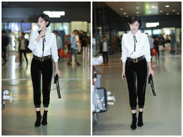 何穗穿丝绒连体裤变身行走的红玫瑰，韩雪贾静雯的丝绒旗袍才迷人