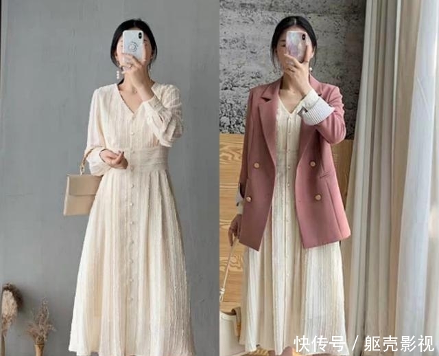  中又带点■春天这样穿裙装，温柔优雅又带点轻熟风，美得路人都侧目