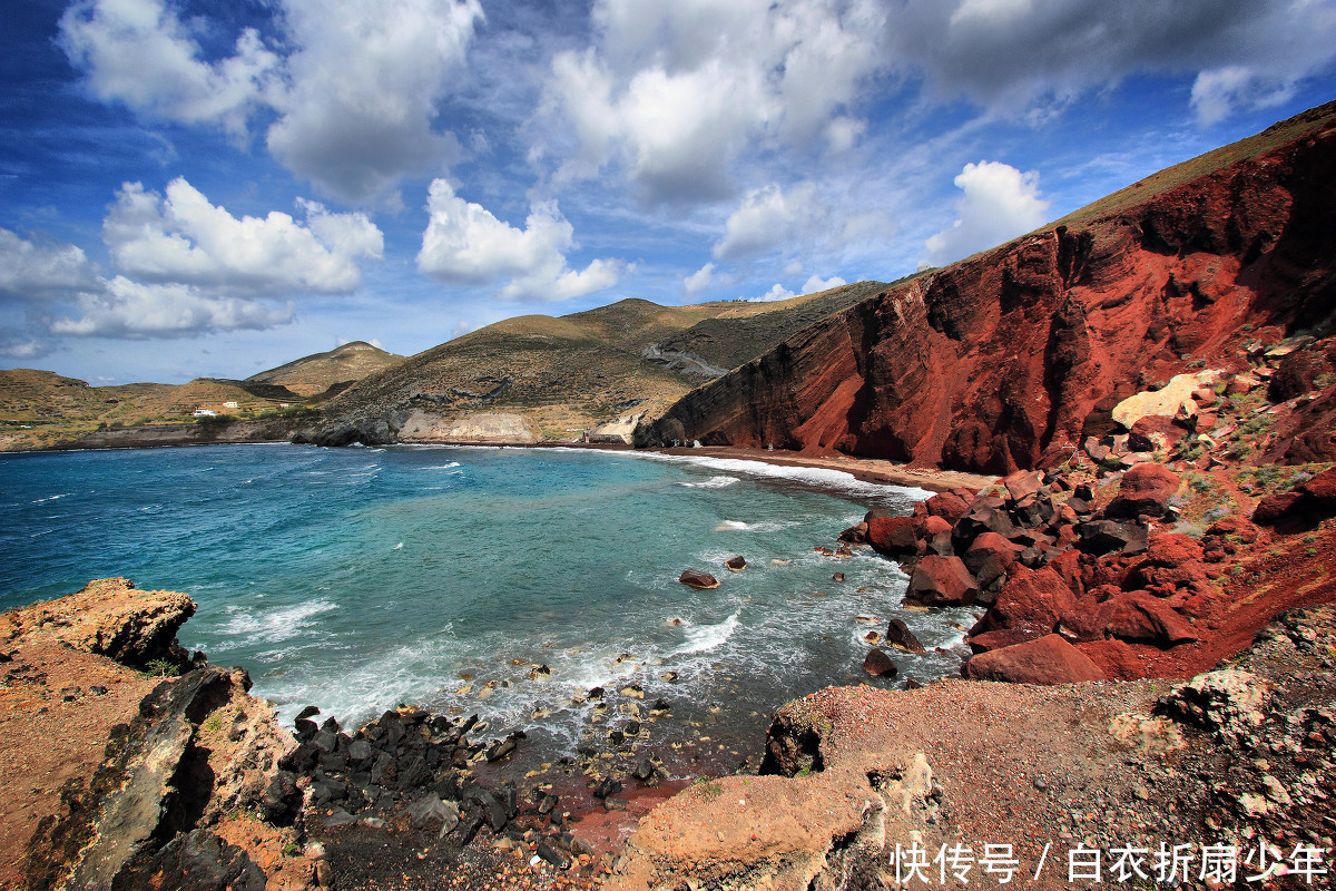希腊的悬崖酒店，蓝白房子，不可错过的美景