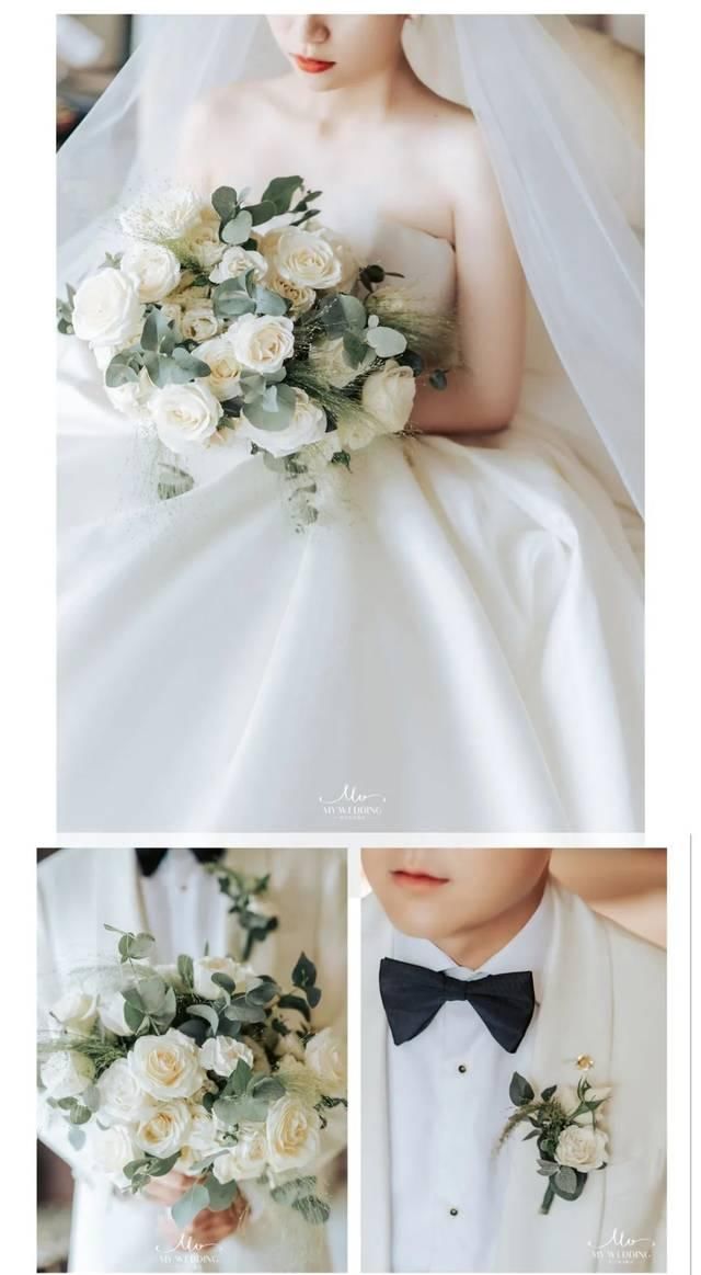 『秘密』在教堂的小型婚礼,美式森系婚礼秘密花园,又一场白绿色的清新