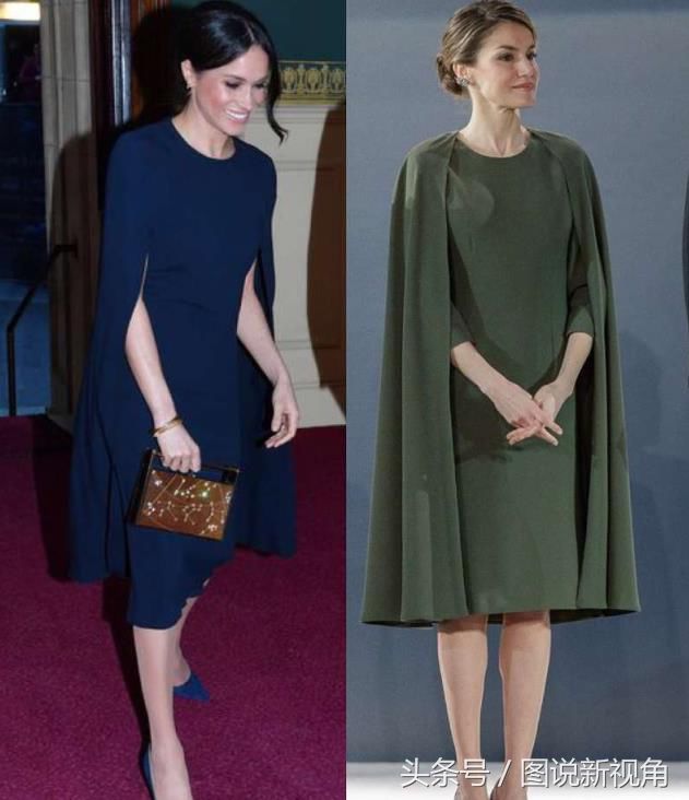 46岁西班牙王后和梅根同穿一样衣服,一个展现阳刚美,一个柔情美