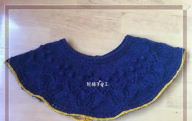  棒针@圆肩叶子花儿童棒针套头毛衣