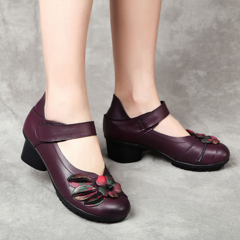 这款一眼就看中，优雅中跟浅口妈妈鞋，舒适透气，养脚爱妈妈