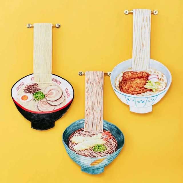 『面食』将拉面、乌冬、荞麦面挂上身！日本某杂货品牌推出“面食”搞笑毛巾