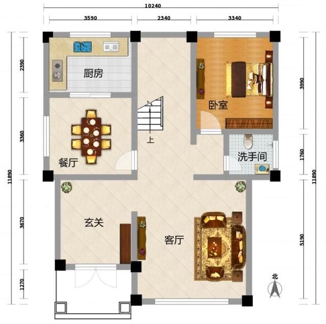  「平面图」面宽10米多的农村三层小别墅，家里建上一栋也挺气派