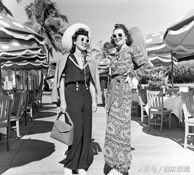 老照片:回顾上世纪四五十年代的墨镜美女