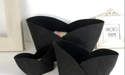 实用：剪一块布折起来就能做收纳！简单实用的手工，布艺不织布附教程！