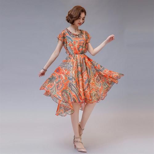 60后的妈妈，穿着我给她买的连衣裙，170斤穿着就是显瘦