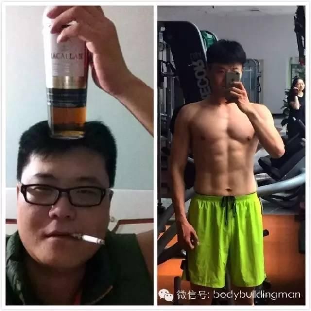 从握酒瓶到拿哑铃，他一年练出了腹肌!