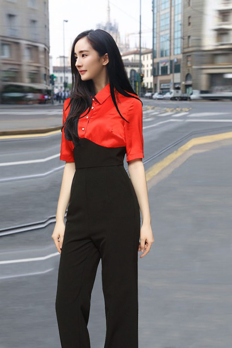 同穿连体裤,杨幂美了,高圆圆美了,景甜美了,她却穿得变形了