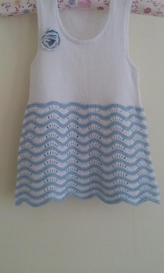 漂亮的凤尾花图案女童背心裙，简单易织，附教程图解