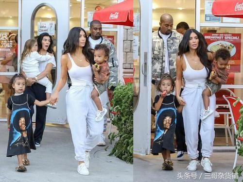 金卡戴珊同框老公，身高只有160cm，却敢穿荧光绿长裙