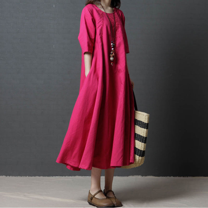 金九银十我们去出游，老婆穿这“棉麻”秋裙，美得路人一眼三回头