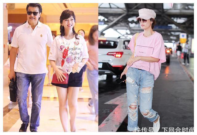 赵雅芝身穿大学生流行服饰，返老还童40岁，藏不住其优雅气质