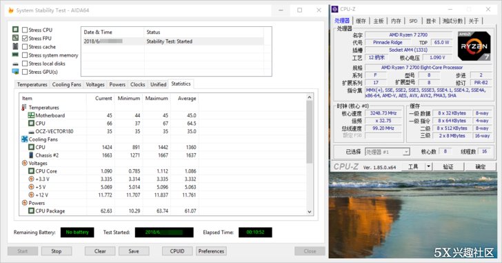 AMD 锐龙 Ryzen7 2700 CPU 与 多款类型散热器测试对比