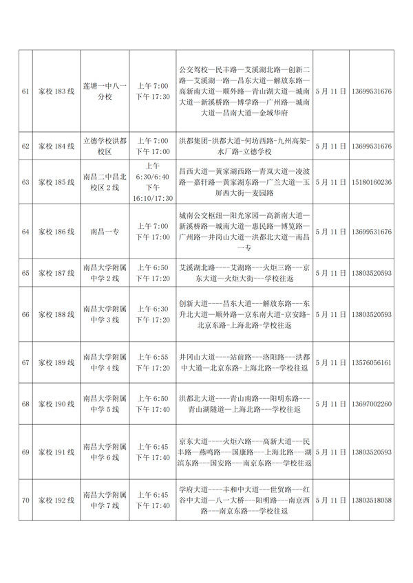  『公交』返校复学在即 南昌公交5月11日起开通第近百条家校专线