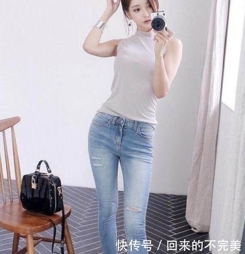  美女|清爽别致的牛仔裤美女，特别招人喜欢！