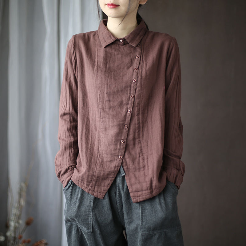 天，别再扎堆穿裙!试试棉麻开衫+衬衣，8070女人穿，超减龄