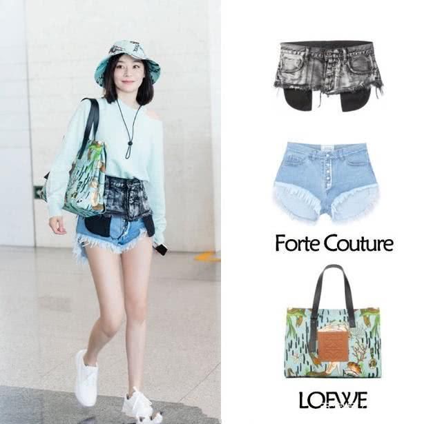 袁姗姗太猛了！这么窄的短裤也能一次穿两条，网友：90斤没白瘦！