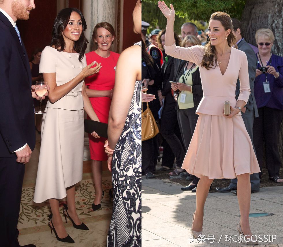 梅根和凯特王妃“疑似撞衫”很多次,果然是英国王室好姐妹