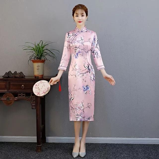 国际品牌，气质装扮，改良仿丝少女旗袍！