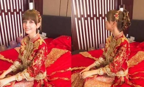  出嫁@最美“外国媳妇”，穿中国式红嫁衣出嫁，网友：很有眼光！