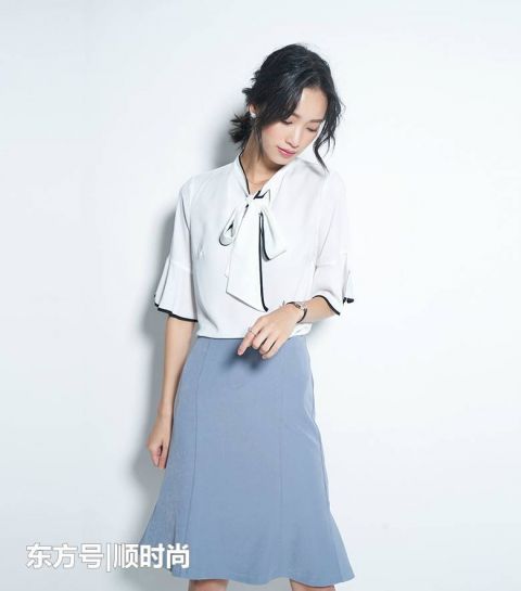 『元气』雪纺白衬衫元气满满,冻龄优雅名媛范