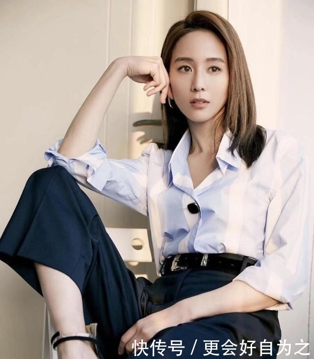  『设计』张钧甯美得真让人嫉妒！穿条纹衬衫配9分阔腿裤，自带高级感炸裂