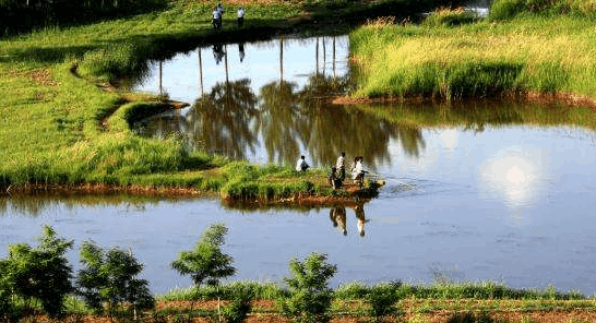 沙漠被中国感动天然形成6000亩湖泊助力治沙，自然的馈赠