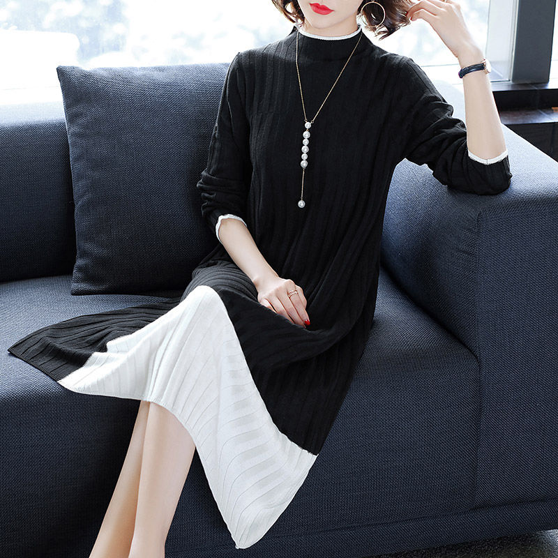 腰粗腿粗屁股大的女人，秋天就适合穿针织连衣裙，遮肉还优雅大方