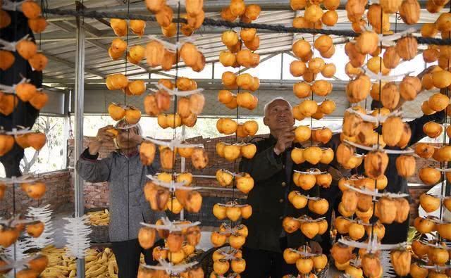 六旬老人用传统工艺做柿饼,一天削600个柿子,做的柿饼很抢手