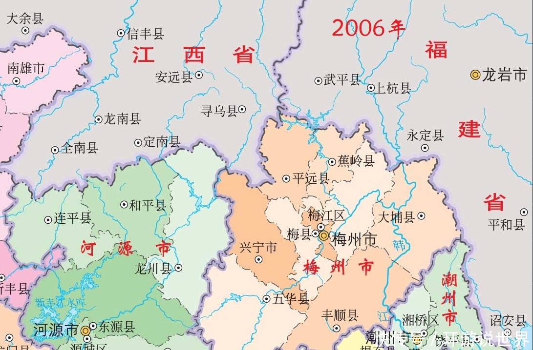  【平远县】广东一县，因福建、江西两地得名，为一县连三省之地