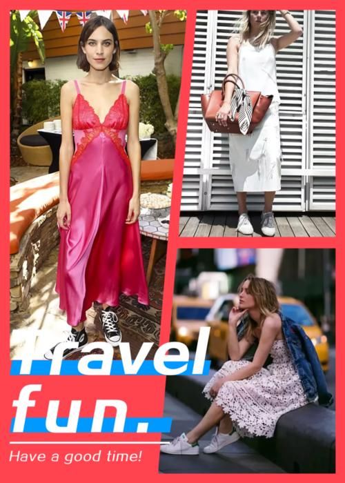 【傻傻】穿裙子别再傻傻配高跟鞋了,现在流行这样搭,今年最chic造型