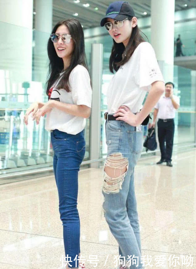张碧晨同框奚梦瑶，相差10CM竟完全不输，腿看起来快一样长！