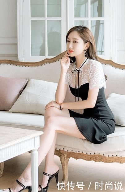 美女身穿蕾丝连衣裙！完美的展现了优雅与性感！