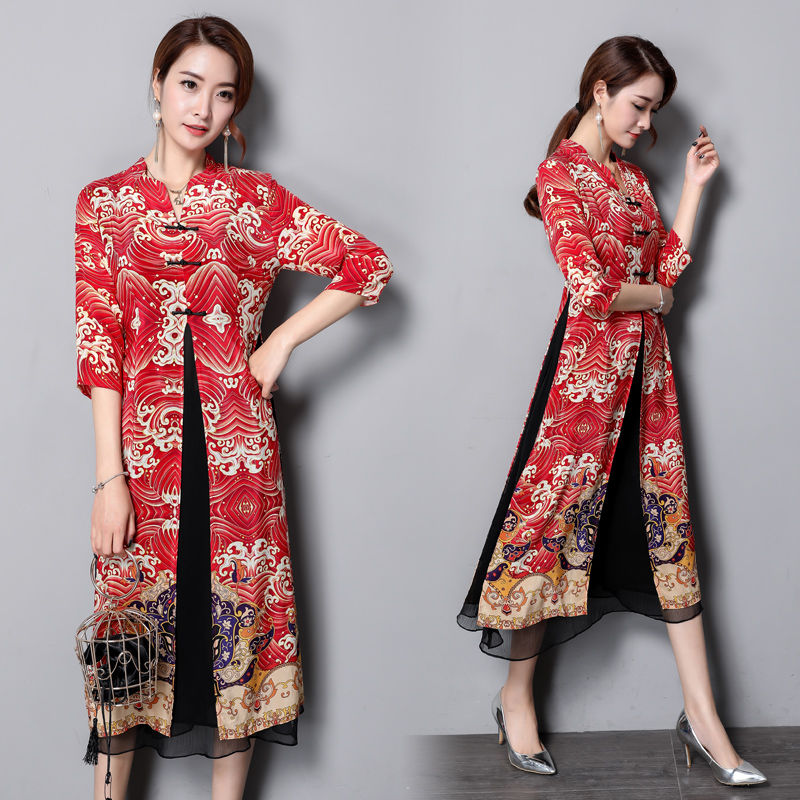 美到让人尖叫的高级复古旗袍装，上班聚会都能穿，搭单鞋气场满满