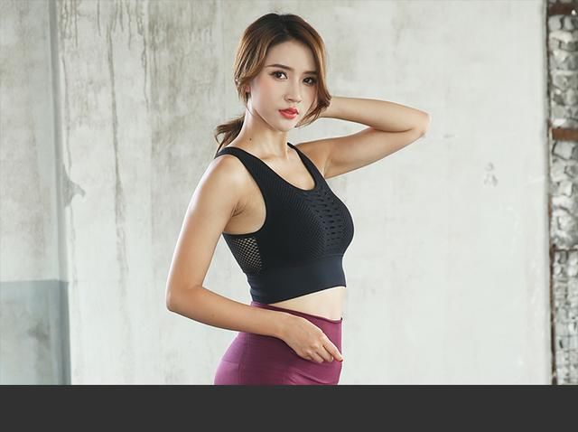 防震运动内衣女定型聚拢美背无钢圈文胸罩背心式瑜伽健身薄款