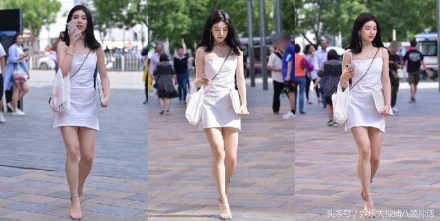 清爽优雅的吊带连衣裙，非常舒适很有夏天的感觉