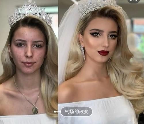  「气质」欧美新娘化妆前VS化妆后，简直是网红和明星的区别，太可怕了！