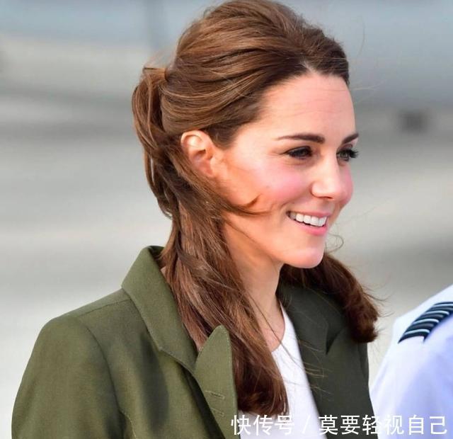  『身材比例』凯特王妃终于穿阔腿裤，搭配橄榄绿西装比例惊艳，换个发型太加分！