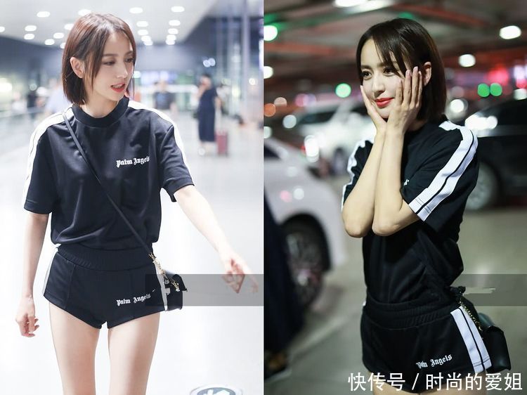 佟丽娅穿超短裤现身，暴露一双纤细美腿，比剪刀手卖萌100分