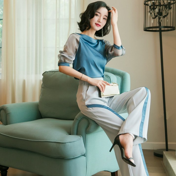 简约大气阔腿裤套装，一穿上身就是满满气场，身高1米6穿超好看