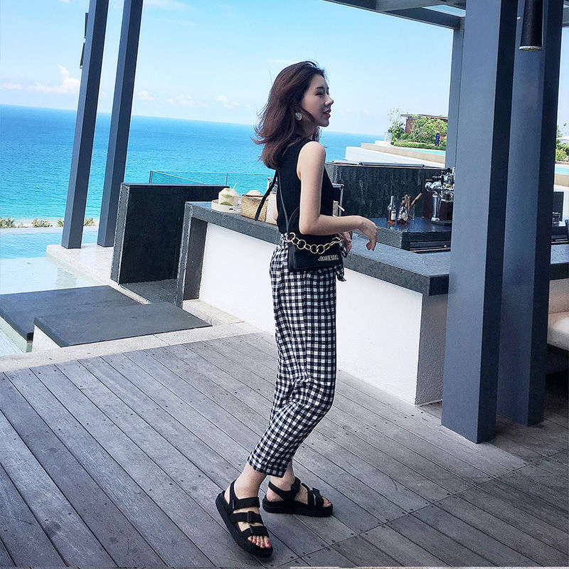 高跟鞋扔了吧!立秋特推:萝卜裤套装，视觉腿长2米，配小白极美