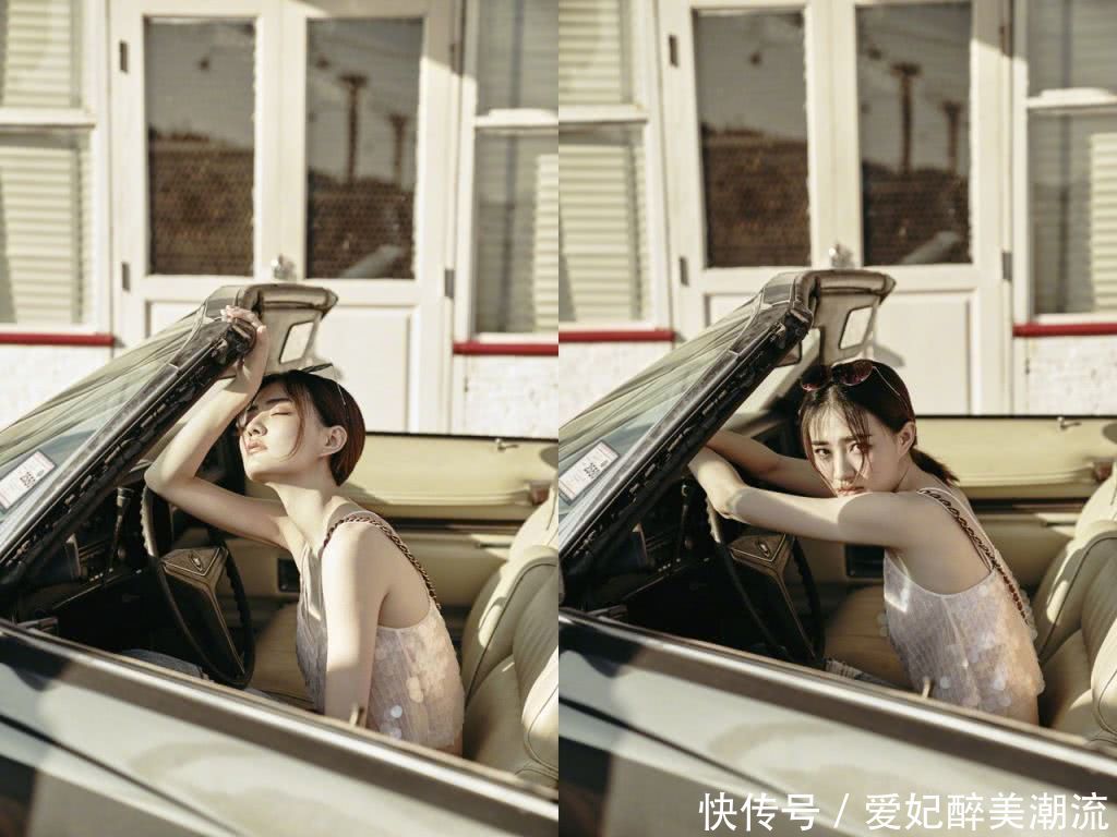 徐璐穿超短裤去机场，暴露了一双惊艳长腿，当看到她的脸我呆了！