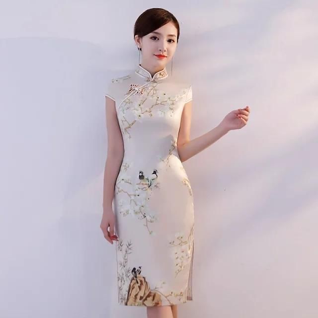 传统花色旗袍裙,浓浓中国风,悠悠女人情!