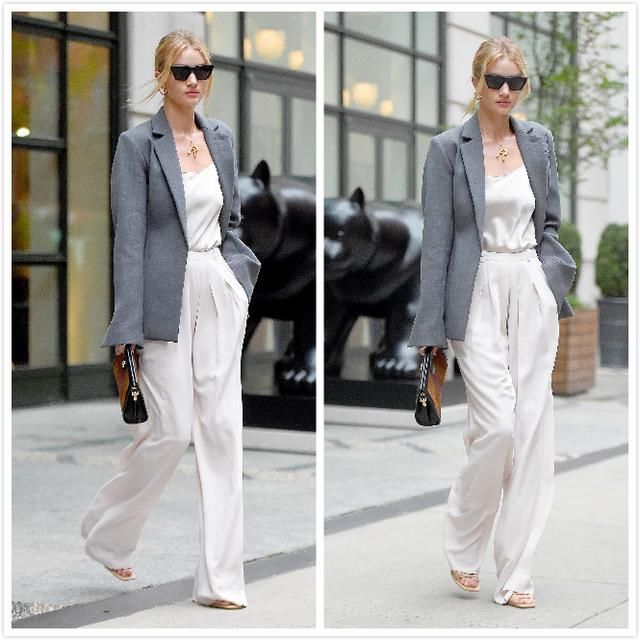 斯坦森超模妻子逛街，裤脚要踩到鞋底了，网友：逼死强迫症