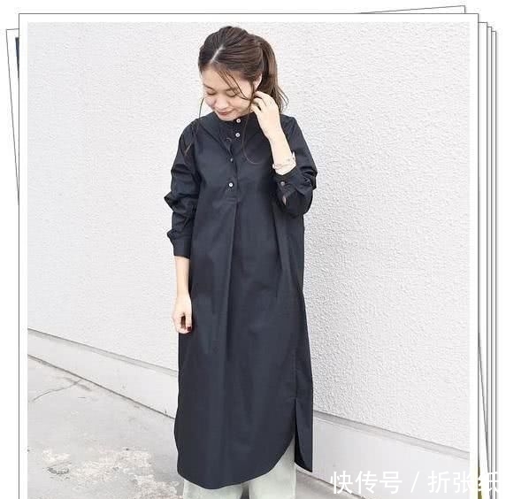  『春季造型』小黑裙别乱买！黑色衬衫连衣裙才更实用，24个春季日系造型示范