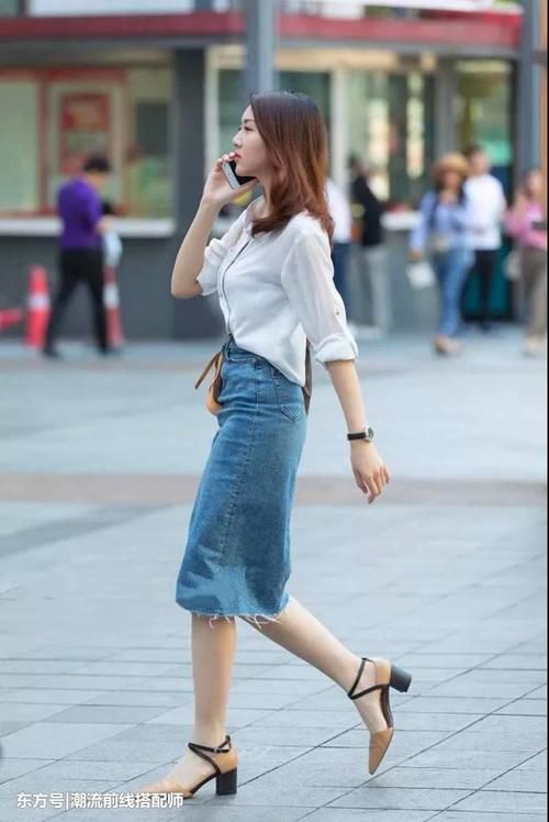 街拍：图3长发美女，吊带裙配高跟鞋，图5时尚少女，破洞牛仔裤