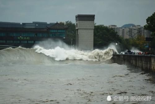 台风“米娜”国庆助力钱江大潮掀巨浪 游客感慨自然奇观名不虚传
